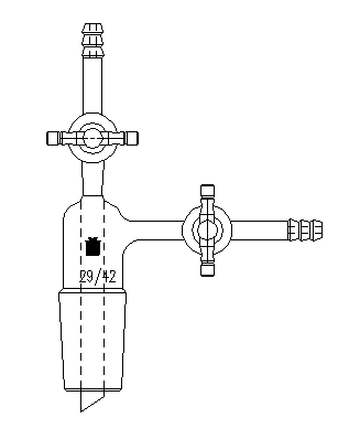 液体或气体转移接头,具2mm四氟节门,29/42