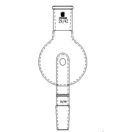 防溅球,具孔玻板,上磨口:29/42,下磨口:24/40,250ml