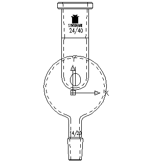 防泡沫球,上磨口:24/40,下磨口:14/20,100ml