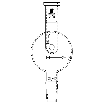 防泡沫球,上磨口:24/40,下磨口:24/40,250ml