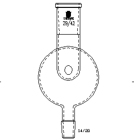 防泡沫球,上磨口:29/42,下磨口:14/20,250ml