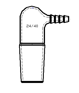 省空间抽气接头,磨口24/40,小咀外径10mm