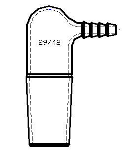 省空间抽气接头,29/42,小咀外径10mm