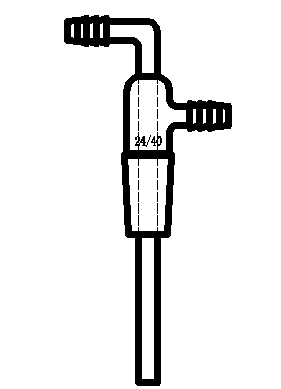 气体或液体输入接头,24/40,φ8小咀接口,管长:75mm