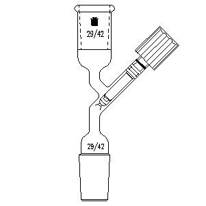 溶剂转移接头,4mm高真空阀,29/42,总高×宽:185×75mm