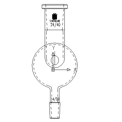 防溅球,具多孔板及回流孔,24/40-14/20,100ml