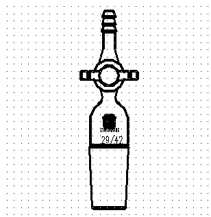 直型抽气接头,具四氟节门,29/42,2mm节门孔径