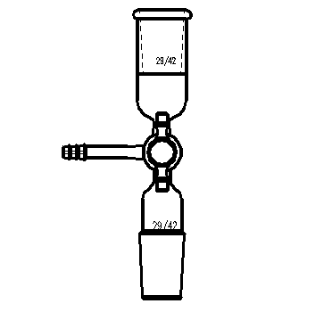 抽气转换接头,具2mmT型三通四氟节门塞,磨口:29/42