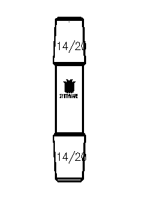 双外磨口连接接头,14/20,磨口间距(不含磨口):30mm