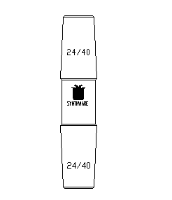 双外磨口连接接头,24/40,磨口间距(不含磨口):30mm