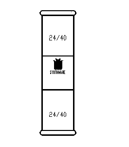 双内磨口连接接头,24/40,磨口间距(不含磨口):30mm