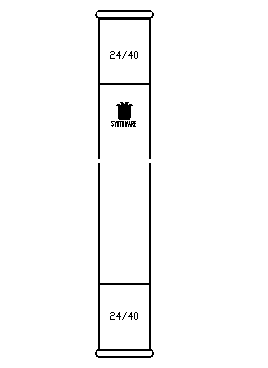 双内磨口连接接头,24/40,磨口间距(不含磨口):175mm