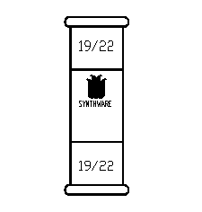 双内磨口连接接头,19/22,磨口间距(不含磨口):30mm