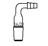 90°抽气接头,磨口:14/20,φ8小咀接口
