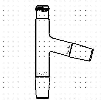 75°蒸馏头,(具孔盖）14/20,高×宽:110*55mm