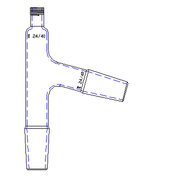 75°蒸馏头,（具孔盖）24/40,高×宽:155×100mm