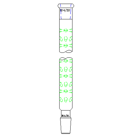 垂刺分馏柱,长度:120mm,磨口:14/20