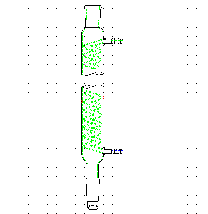 蛇型冷凝器,24/40,有效长度:200mm,φ10mm小咀