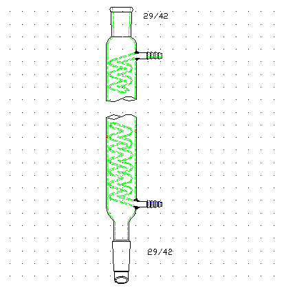 蛇型冷凝器,29/42,有效长度:300mm,φ10mm小咀