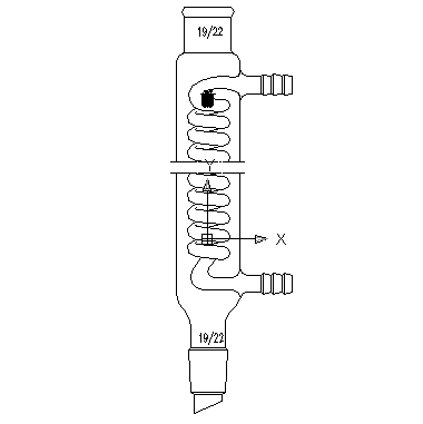 蛇型冷凝器,19/22,有效长度:200mm,φ8mm小咀