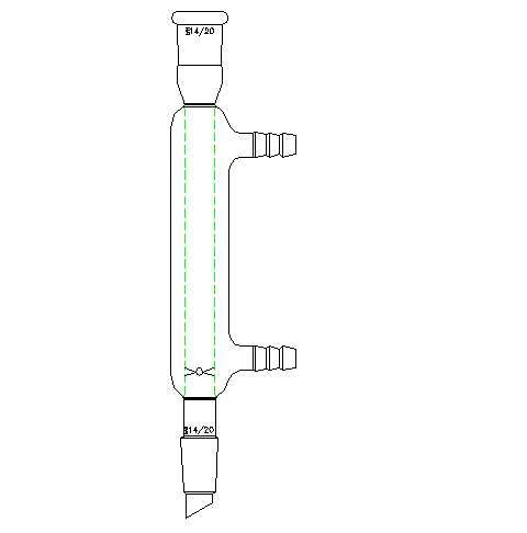 带夹层分馏柱,14/20,冷凝长110mm,柱高:180mm