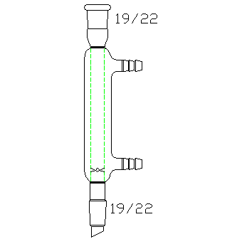 带夹层分馏柱,19/22,冷凝长110mm,柱高:200mm