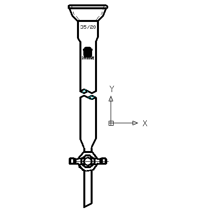 具砂板球磨口层析柱,φ80mm,有效长:457mm,4mm节门孔径, 50/30