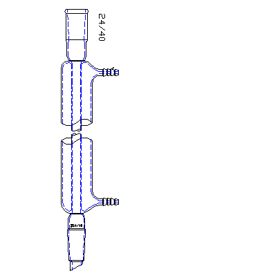 直型冷凝器,24/40,有效长度:250mm,φ10mm小咀