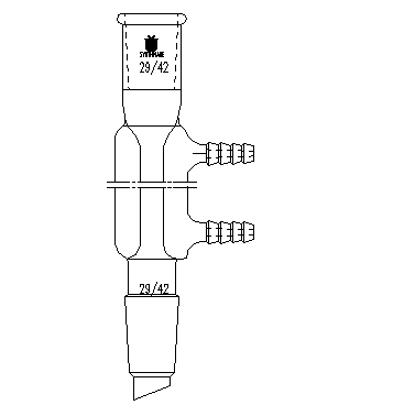 直型冷凝器,29/42,有效长度:100mm,φ10mm小咀