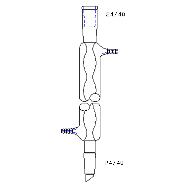 球型冷凝器,24/40,有效长度:200mm,φ10mm小咀