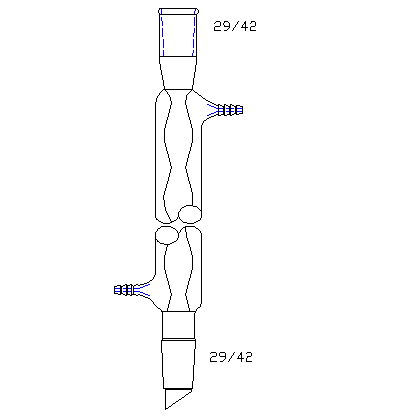 球型冷凝器,29/42,有效长度:200mm,φ10mm小咀