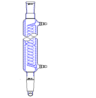 具夹层蛇型冷凝器,29/42,夹层长250mm,φ10mm小咀