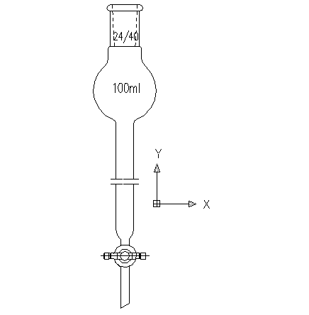 具存储球层析柱,24/40,φ17mm,有效长305mm,存储球:100ml