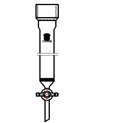 具砂板层析柱,25#内螺纹,φ26mm,2mm节门孔径,有效长:305mm