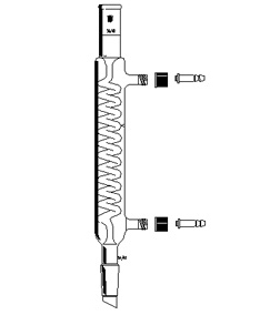 格氏蛇型冷凝器,24/40,有效长:300mm,φ10mm可拆式小咀