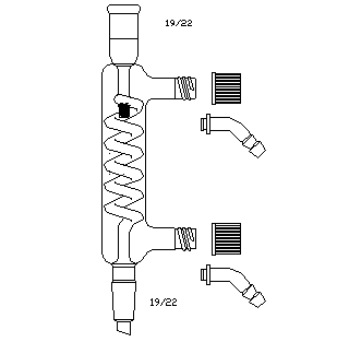 格氏蛇型冷凝器,19/22,有效长:200mm,φ8mm可拆式小咀