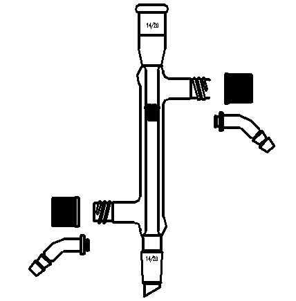 高水速直型冷凝器,具可拆式小咀,14/20,夹层长:190mm