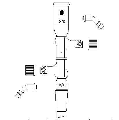 高水速直型冷凝器,具可拆式小咀,24/40,夹层长:100mm