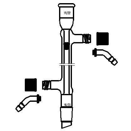 高水速直型冷凝器,具可拆式小咀,19/22,夹层长:190mm