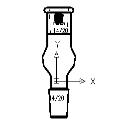 连续蒸馏球,14/20,5ml,球外径:25mm,总高:80mm