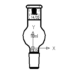 连续蒸馏球,14/20,10ml,球外径:31mm,总高:85mm