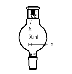 连续蒸馏球,14/20,50ml,球外径:48mm,总高:105mm