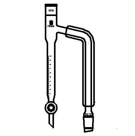 带夹层分分水蒸馏接受管,10mL,19/22,高×宽:190×75