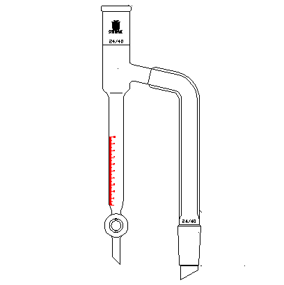 带夹层分分水蒸馏接受管,10mL,24/40,高×宽:275×95