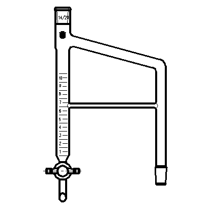 分水蒸馏接受管,10mL,14/20,高×宽:190×65