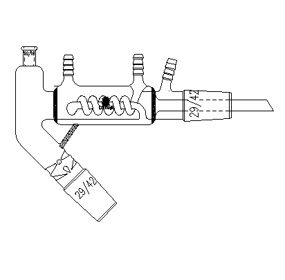 微量垂刺蒸馏器,蛇冷,磨口:29/42,温度计磨口:10/18