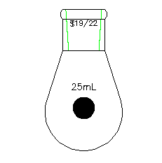 厚壁茄型瓶,高强度,磨口:19/22,25ml