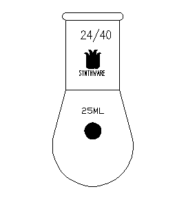 厚壁茄型瓶,高强度,磨口:24/40,25ml