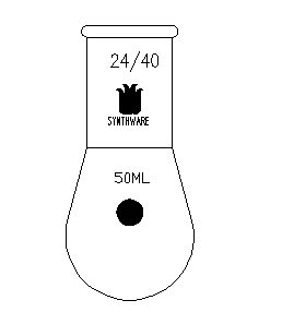 厚壁茄型瓶,高强度,磨口:24/40,50ml