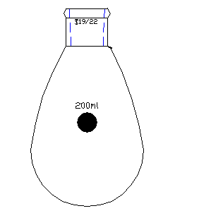 厚壁茄型瓶,高强度,磨口:19/22,200ml